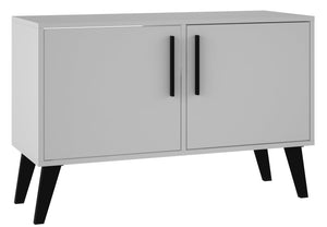 Armoire décorative Amsterdam de Manhattan Comfort de style moderne du milieu du 20e siècle avec 3 tablettes - blanche