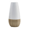 Vase deux teintes de 9 po en céramique - crème et blanc