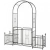 Outsunny - Arche De Jardin En Metal De 87 Pouces Avec Double Porte, 2 Paniers A Plantes Lateraux, Cadre De Vigne Grimpante.