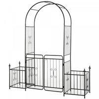 Outsunny - Arche De Jardin En Metal De 87 Pouces Avec Double Porte, 2 Paniers A Plantes Lateraux, Ca