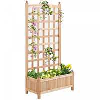 Outsunny Jardiniere Avec Treillis Bac A Fleurs Jardiniere Sur Pied Dim. 24