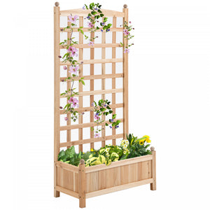 Outsunny Jardiniere Avec Treillis Bac A Fleurs Jardiniere Sur Pied Dim. 24