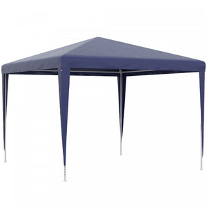 Outsunny 10x10pi Tente De Fete Portable Gazebo, Auvent De Jardin Pliant Abri D'evenement Parasol D'exterieur, Bleu Fonce