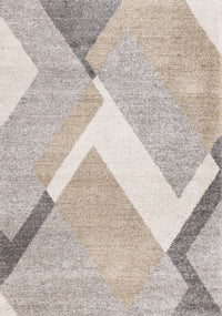 Carpette moelleuse moderne Maverick blanche, beige et grise - 7 pi 10 po x 11 pi 2 po