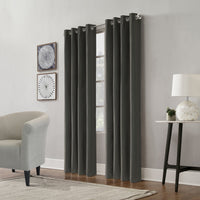 Panneau de rideau à œillets Edison anthracite - 52 po x 63 po