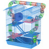 Cage Pour Hamster Souris Petit Animaux Rongeur Avec Tunnel Mangeoire Roue Jouet 47 X 30 X 59 Cm Cm Bleu