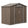 Outsunny Abri De Rangement 7' X 4', Maison A Outils, Marron Clair Vieilli
