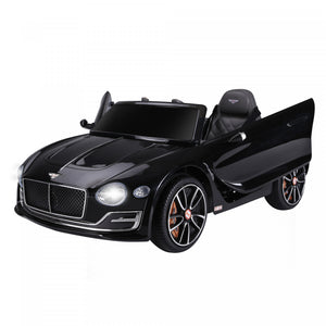 Aosom 12v Vehicules Electriques A Piles Bentley Sous Licence Avec Telecommande Parentale, Phares, Mp3, 2 Vitesses, Port Usb - Noir