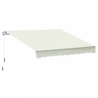 Outsunny Store De Terrasse 10' X 8' Retractable Manuellement Blanc Creme