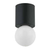 Plafonnier affleuré Theron de Dainolite en forme de globe, avec fini noir mat et 1 ampoule