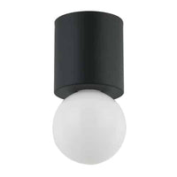 Plafonnier affleuré Theron de Dainolite en forme de globe, avec fini noir mat et 1 ampoule