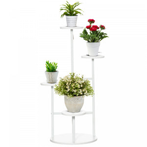 Outsunny Support De Plante A 5 Niveaux, Etagere De Plantes De Coin, Organisateur De Stockage De Porte-pots De Fleurs Multiples Pour Patio Interieur Balcon Salon Chambre