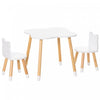 Qaba Ensemble De Table Et 2 Chaises En Bois Pour Enfants Table A Manger Pour Enfants En Forme D'ours Mignon Avec Coins Arrondis Pour 1 A 4 Ans Bureau Pour Tout-petits Lecture Dessin Jouer, Blanc