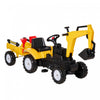 Aosom Voiture De Construction A Pedales Avec Klaxon Et Remorque Detachable, Jaune
