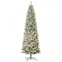 Homcom Sapin De Noel En Forme De Crayon Floque 9 Ft