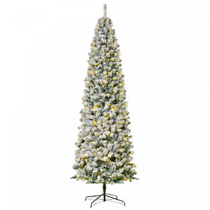 Homcom Sapin De Noel En Forme De Crayon Floque 9 Ft