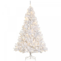 Homcom Arbre De Noel Artificiel Pre-eclaire De 6 Pieds Avec 250 Lumieres Led Blanches Chaudes Et 1000 Embouts