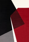 Carpette Forte rouge, noire et blanche à motif géométrique - 5 pi 3 po x 7 pi 5 po