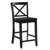 Tabouret Torino de hauteur comptoir avec dossier en X - noir