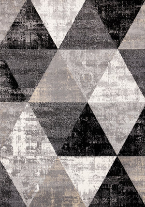 Carpette Covington à motifs de triangles vieillis - 2 pi x 3 pi 11 po