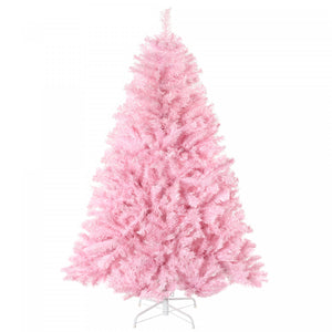 Homcom Sapin De Noel Artificiel 5 Pi , Forme Large, Rose