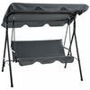 Outsunny Balancoire De Patio A 3 Places Avec Auvent Reglable, Gris