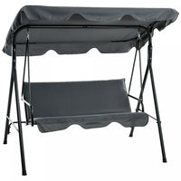 Outsunny Balancoire De Patio A 3 Places Avec Auvent Reglable, Gris