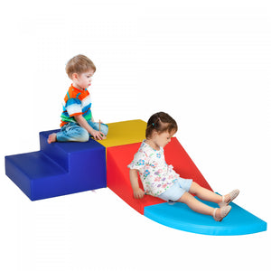 Qaba 4 Blocs De Construction En Mousse Modules De Motricite Jouets Educatifs Ideal Pour Grimper Glisser Pour Enfant De 1-3 Ans Multicolore