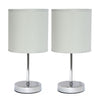 Ensemble de 2 mini lampes de table de base de Simple Designs chromées - gris ardoise