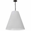 Grand luminaire suspendu Anaya de Dainolite avec abat-jour blanc, fini noir mat et 1 ampoule