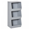 Homcom Armoire De Rangement Pour Enfants 3 Etageres Organisateur De Rangement Pour Jouets Anti-basculement Bibliotheque Pour Enfants Etagere A Livres Gris