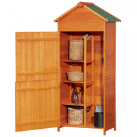 Outsunny Abri De Jardin En Bois, Armoire De Rangement D'outils Exterieurs ,unite Verrouillable Avec