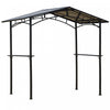 Outsunny 8' X 5' Gazebo De Grill Bbq D'exterieur Gazebo Auvent Avec Etageres Laterales Pc Toit Aluminium