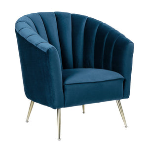 Fauteuil d’appoint Rosemont de Manhattan Comfort en velours - bleu et doré