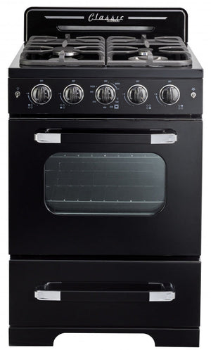 Cuisinière à gaz Classic Rétro par Unique de 24 po à convection - UGP-24CR B