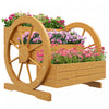 Outsunny Wagon En Bois Jardiniere Box, Lit De Jardin Sureleve Decoratif