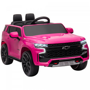 Aosom Chevrolet Voiture Electrique Sous Licence 12 V Pour Enfants Avec Telecommande, Klaxon, Cadeau Pour Les 3-6 Ans Pour Garcons Et Filles Avec Lecteur De Musique, Rose