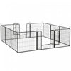 Pawhut Parc Pour Chien En Metal Robuste, Cloture D'exercice Pour Animaux De Compagnie Pour L'exterieur Et L'interieur Avec Porte Pour Plusieurs Chiens, 12 Panneaux, 31.5