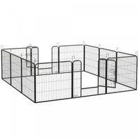 Pawhut Parc Pour Chien En Metal Robuste, Cloture D'exercice Pour Animaux De Compagnie Pour L'exterie