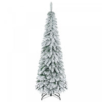 Homcom Sapin De Noel Fin Artificiel De 6 Pi Avec Base En Acier Et Neige