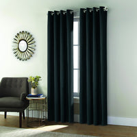 Panneau de rideau à œillets Shadow noir - 52 po x 108 po