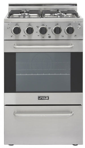 Cuisinière à gaz Prestige par Unique de 20 po à convection - UGP-20V PC1 S/S 