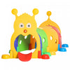 Qaba Caterpillar Tunnel Pour Enfants Climb-n-crawl Structure De Jeu Interieur Et Exterieure Pour Tout-petits 59 Pouces De Long Pour Les 3-6 Ans, 4 Sections Multicolore.