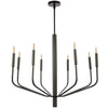 Lustre Eleanor de Dainolite avec fini noir mat et 8 ampoules