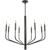 Lustre Eleanor de Dainolite avec fini noir mat et 8 ampoules