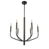 Lustre Eleanor de Dainolite avec fini noir mat et 6 ampoules