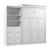 Grand lit escamotable Versatile de Bestar de 103 po (L) avec organisateur de garde-robe et tiroirs - blanc