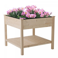 Outsunny Jardiniere Surelevee En Bois Avec Etagere De Rangement