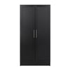 Armoire d’appoint de rangement Elite avec portes à panneaux et 3 tablettes - noire