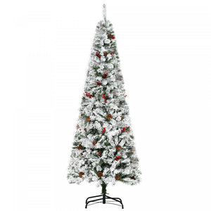 Homcom Arbre De Noel Artificiel De Neige Avec Pomme De Pin